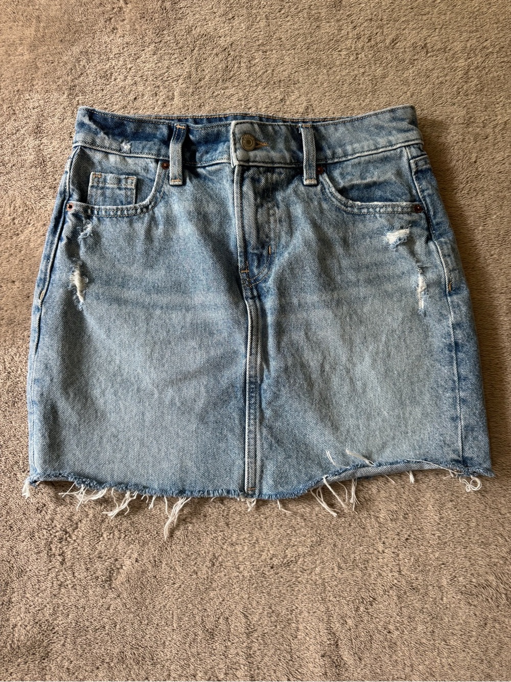 Denim Mini Skirt in Light Blue size 0
